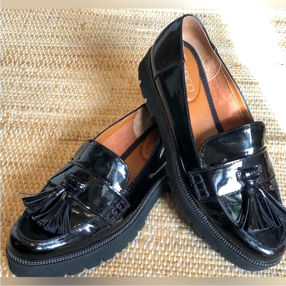 Franco Sarto Brody Tassel Patent Lug Sole Loafers